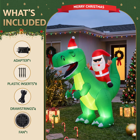 Another view of the inflatable dinosaur, in water-repellent fabric.