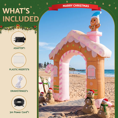Another view of the inflatable gingerbread man, in water-repellent fabric.