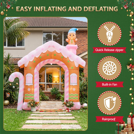 Another view of the inflatable gingerbread man, in UV-resistant material.