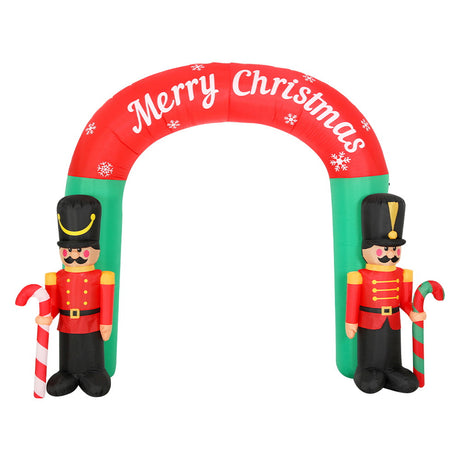 Another view of the inflatable nutcracker archway, for indoor or outdoor use.