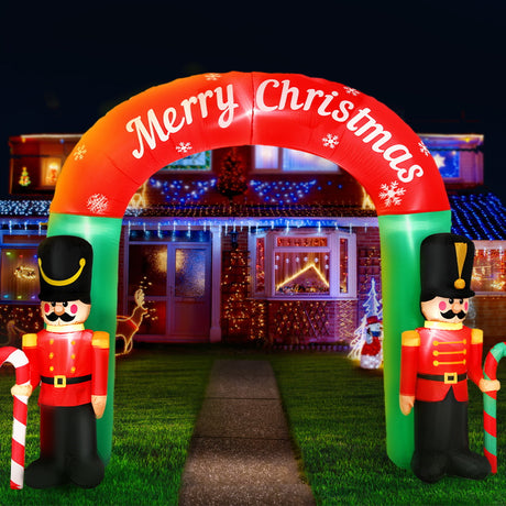 Another view of the inflatable nutcracker archway, in UV-resistant material.