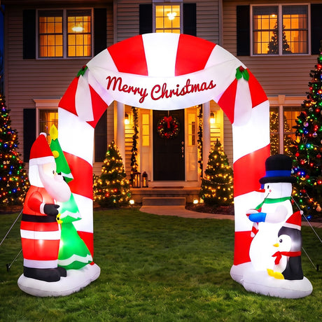 The inflatable Santa archway shown again, mains powered with a transformer.