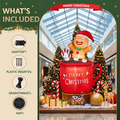 Another view of the inflatable Christmas cup, in water-repellent fabric.