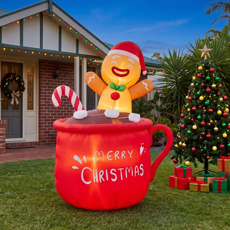 The inflatable Christmas cup shown again, with a built-in air blower.