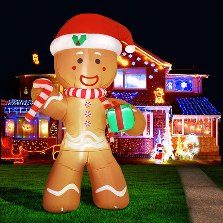 Another view of the inflatable gingerbread man, in UV-resistant material.