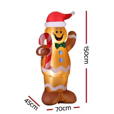 Another view of the inflatable gingerbread man, for indoor or outdoor use.