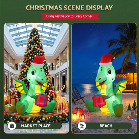 Another view of the inflatable dragon, deflates flat for storage.