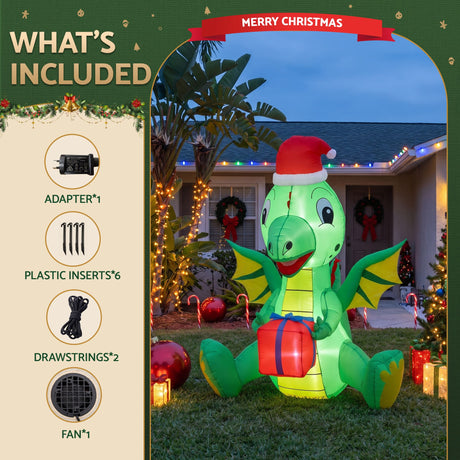 Another view of the inflatable dragon, in water-repellent fabric.