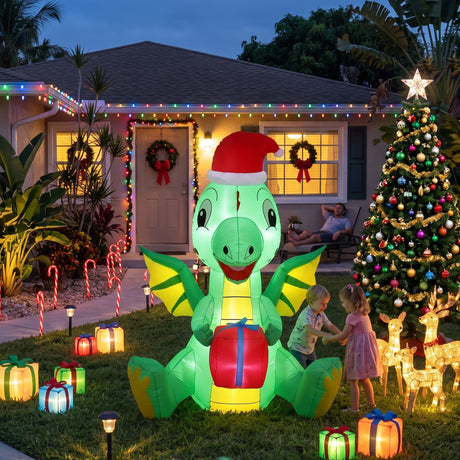 Another view of the inflatable dragon, running on low voltage.