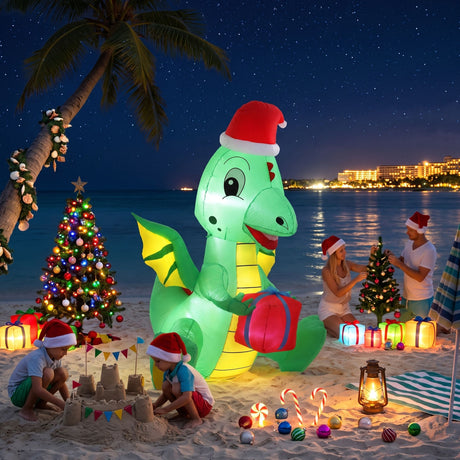 The inflatable dragon shown again, mains powered with a transformer.