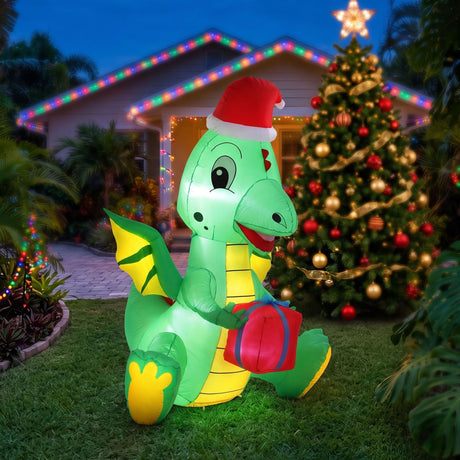 The inflatable dragon shown again, with a built-in air blower.