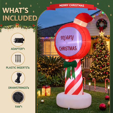 Another view of the inflatable Christmas pole, in water-repellent fabric.