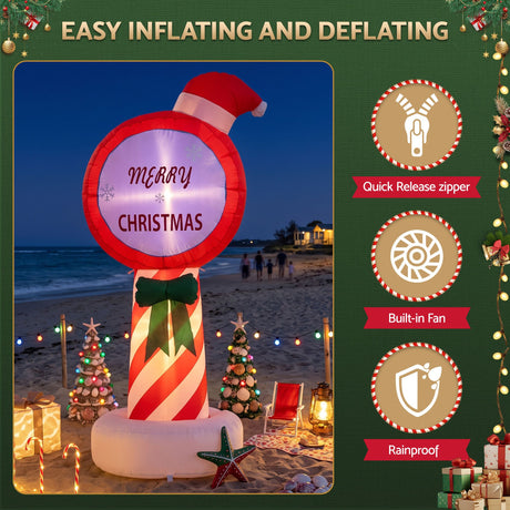 Another view of the inflatable Christmas pole, in UV-resistant material.