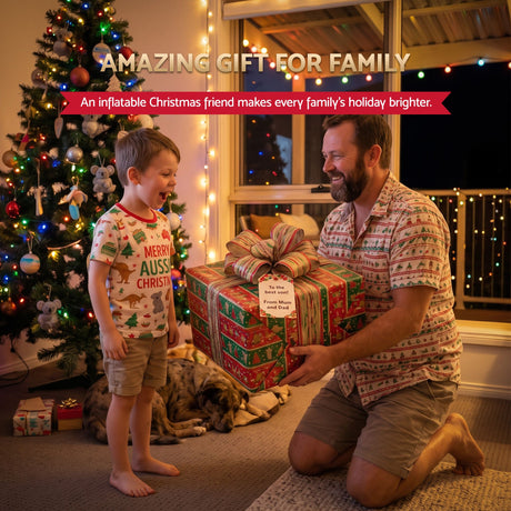 The inflatable Christmas pole shown again, for indoor or outdoor use.