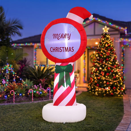 The inflatable Christmas pole shown again, with a built-in air blower.