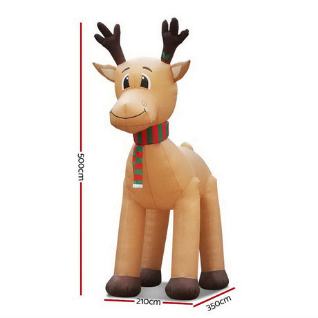 Another view of the inflatable reindeer, mains powered with a transformer.