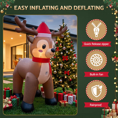 Another view of the inflatable reindeer, in water-repellent fabric.