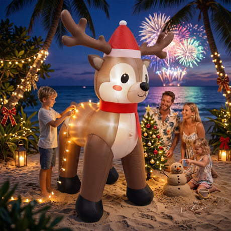 The inflatable reindeer shown again, mains powered with a transformer.