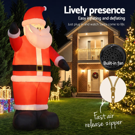 Another view of the inflatable Santa, in water-repellent fabric.