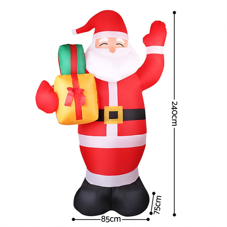 Another view of the inflatable Santa, mains powered with a transformer.