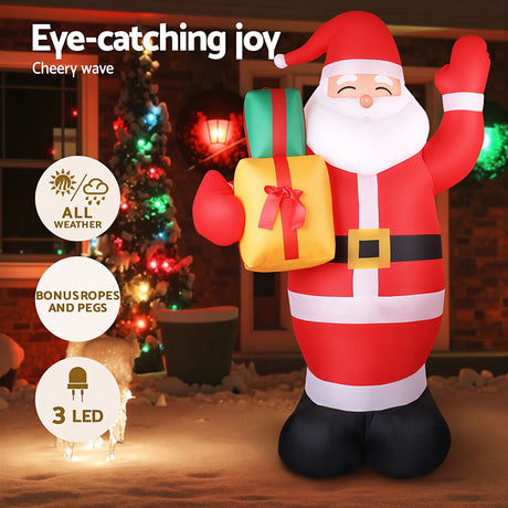 Another view of the inflatable Santa, with a built-in air blower.