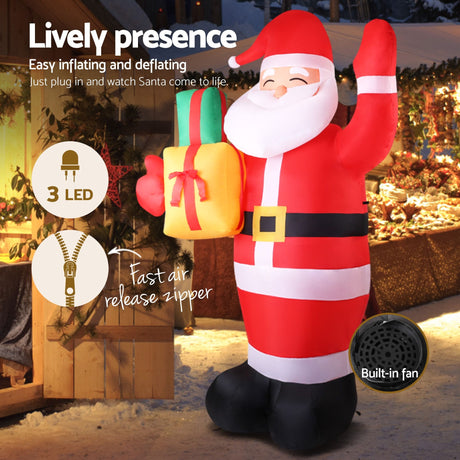 Another view of the inflatable Santa, in water-repellent fabric.