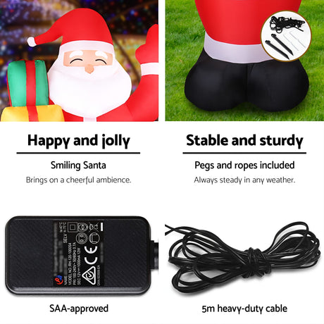 Another view of the inflatable Santa, in UV-resistant material.