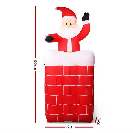 Another view of the inflatable pop-up Santa, mains powered with a transformer.