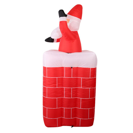 Another view of the inflatable pop-up Santa, with a built-in air blower.