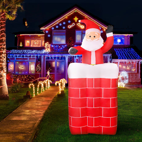 Another view of the inflatable pop-up Santa, in UV-resistant material.
