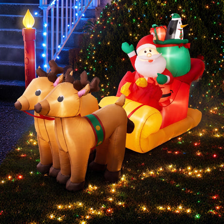 The inflatable Santa sleigh shown again, for indoor or outdoor use.