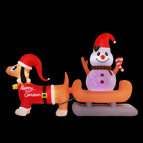 Another view of the inflatable snowman and dog, for indoor or outdoor use.