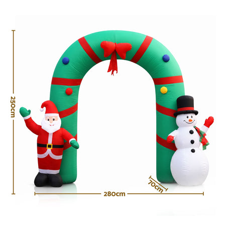 Another view of the inflatable Christmas archway, mains powered with a transformer.