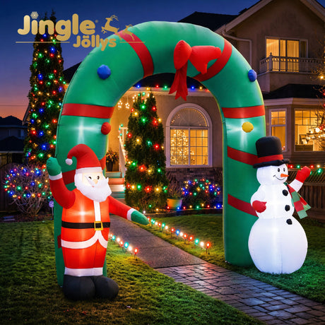 The inflatable Christmas archway shown again, mains powered with a transformer.