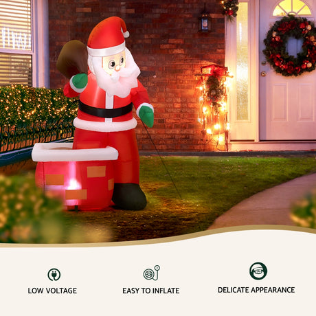 Another view of the inflatable Santa, with a built-in air blower.