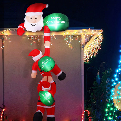 Another view of the inflatable climbing Santa, in water-repellent fabric.