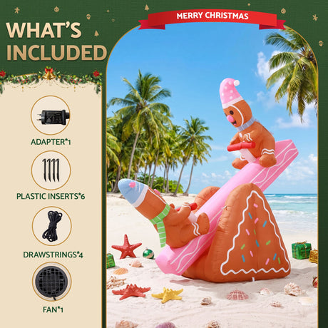 Another view of the inflatable Christmas seesaw, in water-repellent fabric.