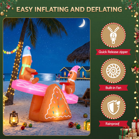 Another view of the inflatable Christmas seesaw, in UV-resistant material.