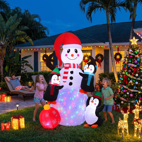 Another view of the inflatable snowman, running on low voltage.