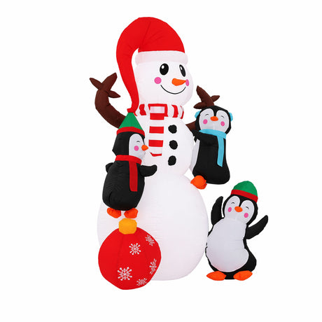 Another view of the inflatable snowman, for indoor or outdoor use.