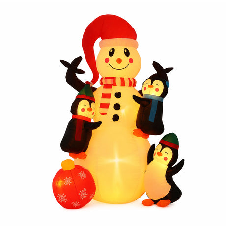 Another view of the inflatable snowman, with a built-in air blower.