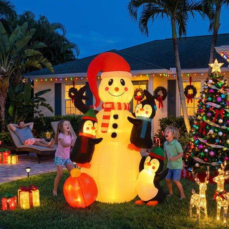 Another view of the inflatable snowman, running on low voltage.