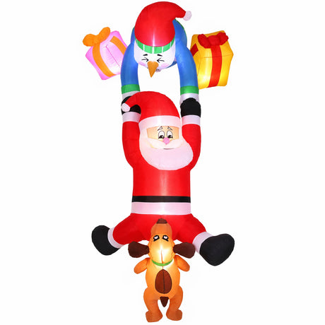 Another view of the inflatable climbing Santa, with a built-in air blower.