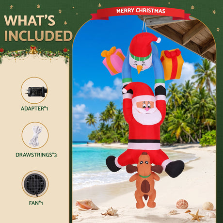 Another view of the inflatable climbing Santa, in UV-resistant material.