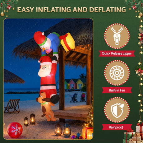 Another view of the inflatable climbing Santa, running on low voltage.