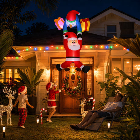 The inflatable climbing Santa shown again, mains powered with a transformer.