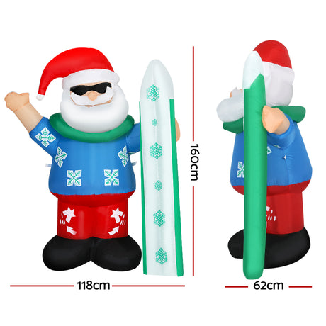 Another view of the inflatable Santa, mains powered with a transformer.