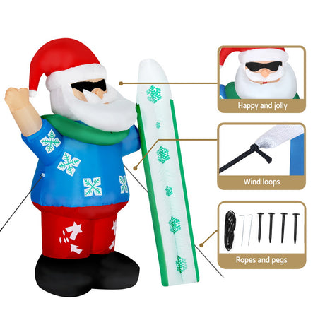 Another view of the inflatable Santa, in water-repellent fabric.