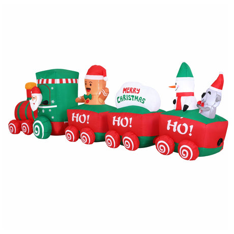 Another view of the inflatable Santa train, for indoor or outdoor use.