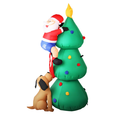 Another view of the inflatable Santa and tree, for indoor or outdoor use.